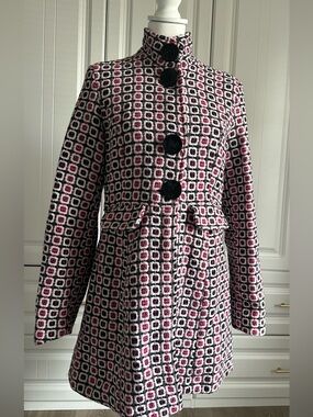 Pink & Black Rue 21 Patterned Button-Front Coat